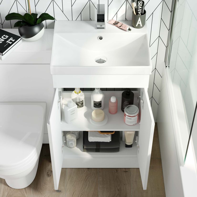 Trent Gloss White Combination Vanity Basin and Seattle Toilet 1000mm