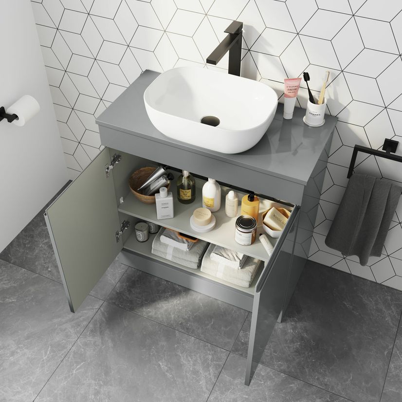 Trent Stone Grey Cabinet 800mm - Excludes Counter Top Basin