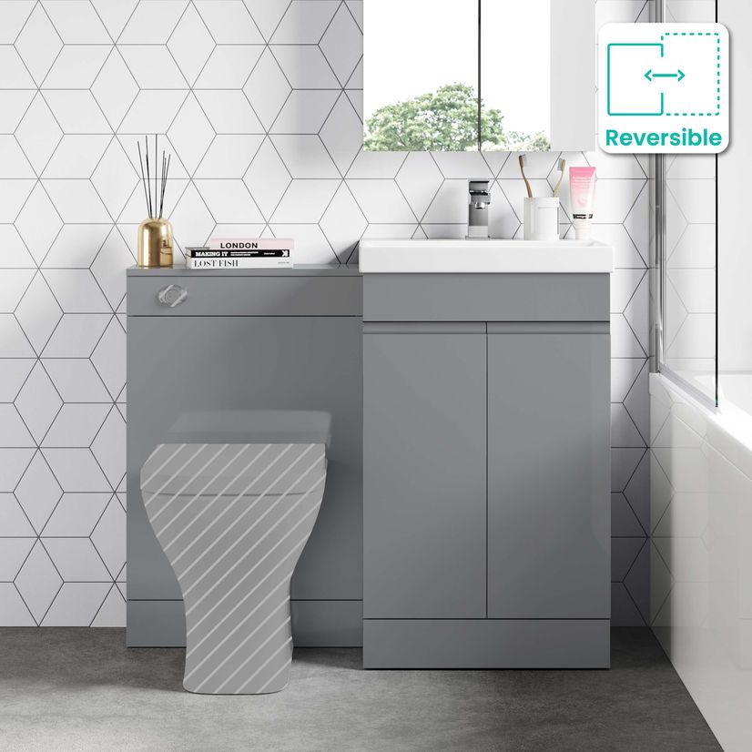 Trent Stone Grey Basin Vanity and Back To Wall Unit 1000mm