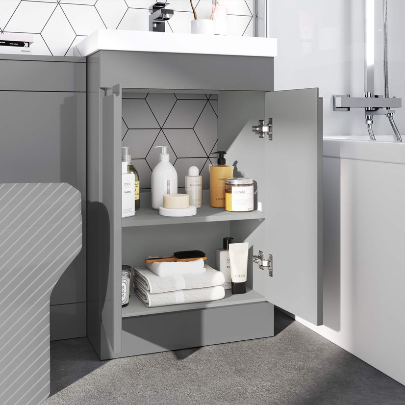 Trent Stone Grey Basin Vanity and Back To Wall Unit 1000mm