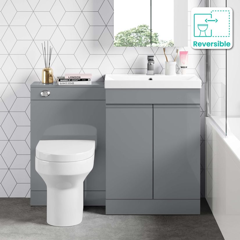 Trent Stone Grey Combination Vanity Basin and Denver Toilet 1100mm