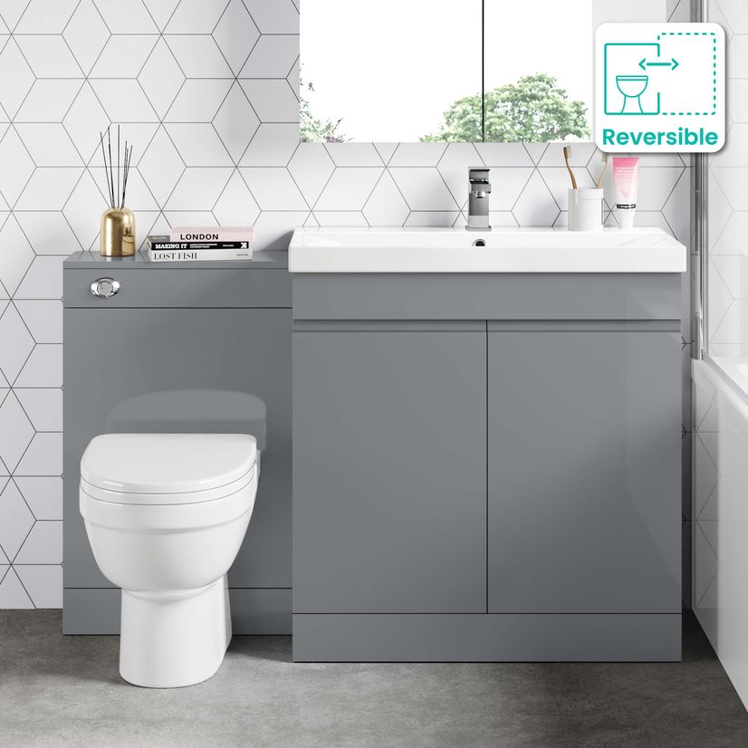 Trent Stone Grey Combination Vanity Basin and Seattle Toilet 1300mm