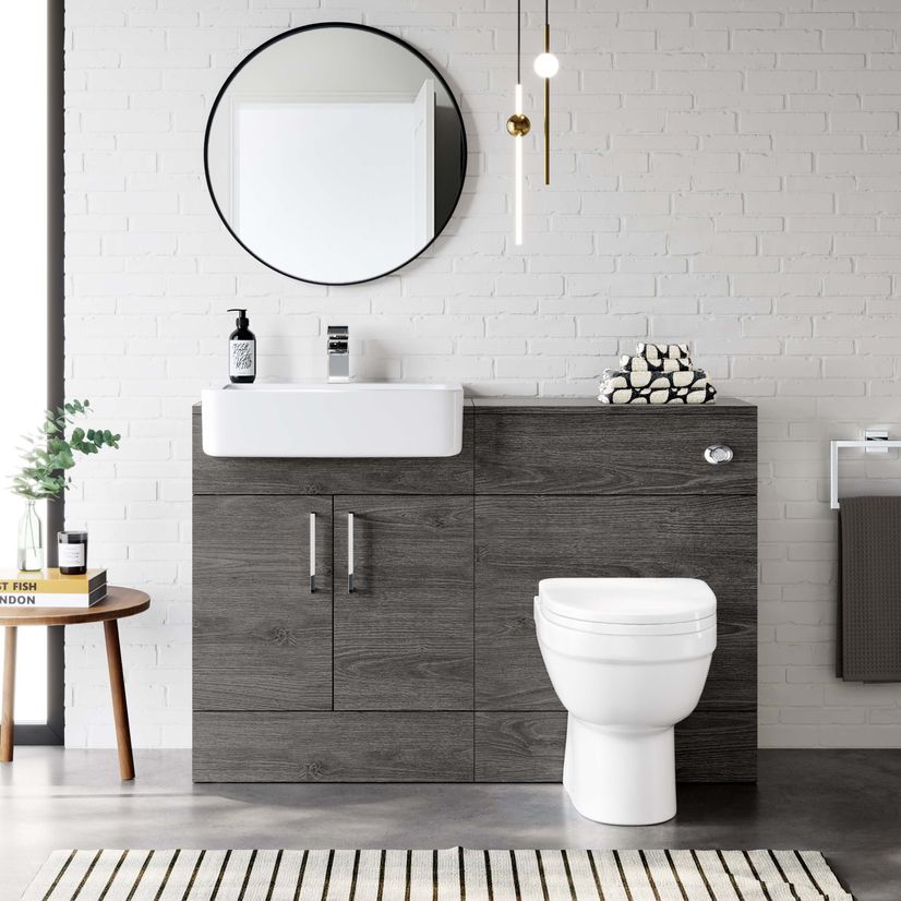 Harper Charcoal Elm Combination Vanity Basin and Seattle Toilet 1200mm
