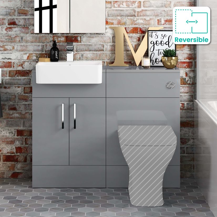 Harper Stone Grey Basin Vanity and Back To Wall Toilet Unit 1000mm