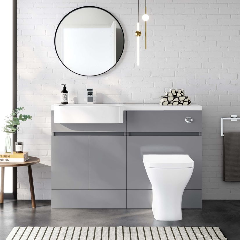 Foster Stone Grey Combination Vanity Basin and Atlanta Toilet 1200mm - Left Handed