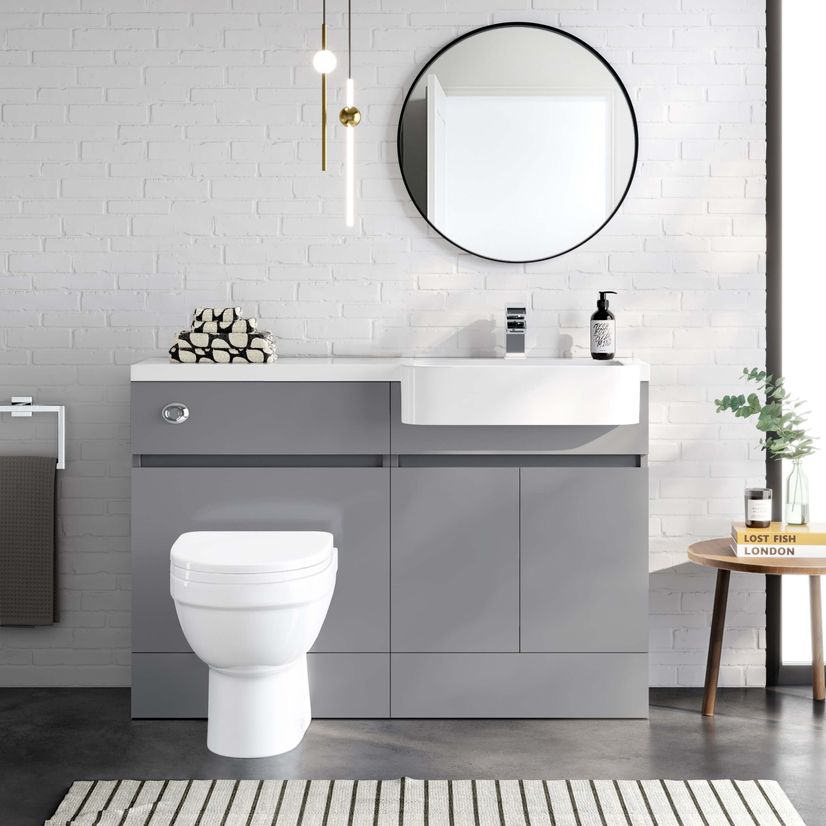 Foster Stone Grey Combination Vanity Basin and Seattle Toilet 1200mm - Right Handed