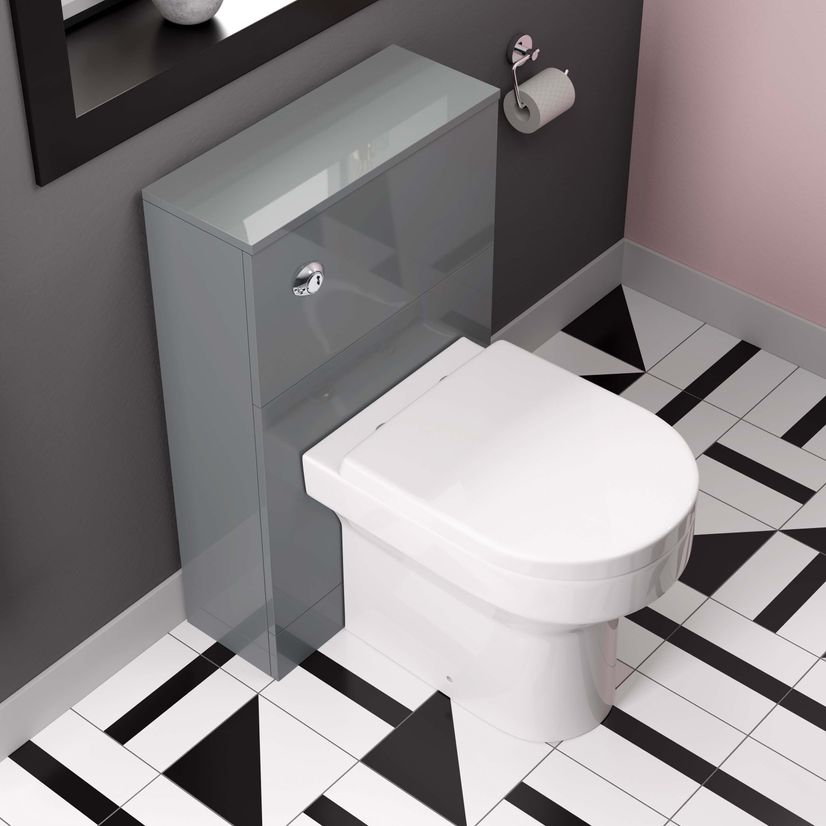Austin Stone Grey Basin Drawer Vanity 500mm and Denver Back To Wall Toilet Set