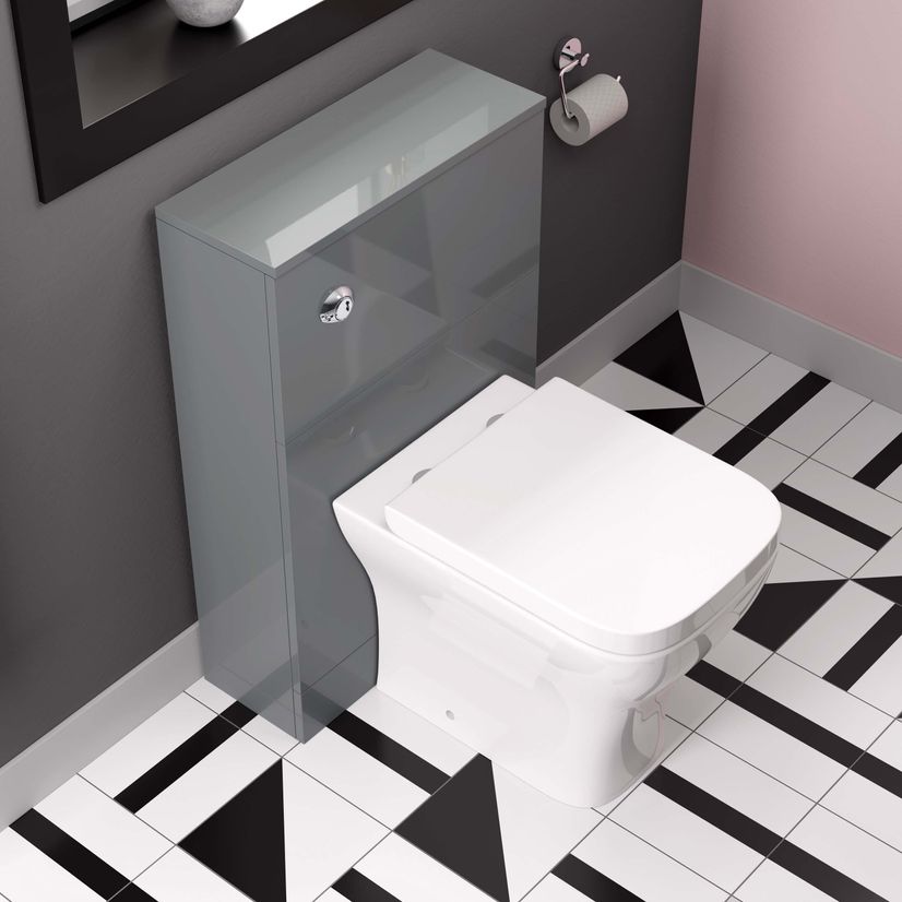 Austin Stone Grey Basin Drawer Vanity 800mm and Atlanta Back To Wall Toilet Set