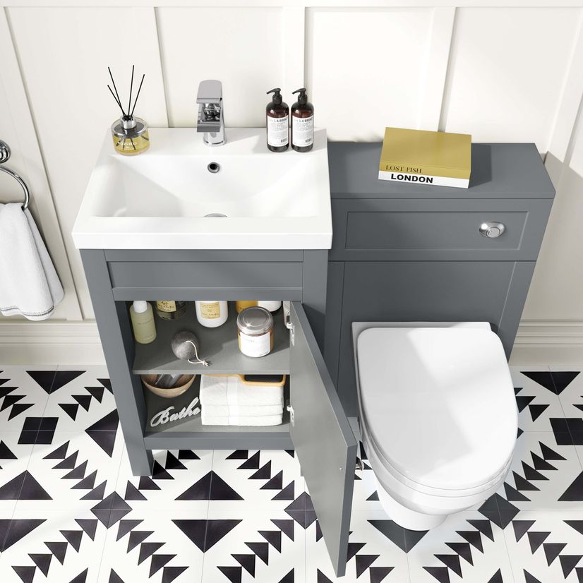 Bermuda Dove Grey Combination Vanity Basin and Seattle Toilet 1000mm