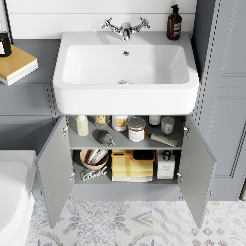 Monaco Dove Grey Combination Vanity Basin and Seattle Toilet 1200mm