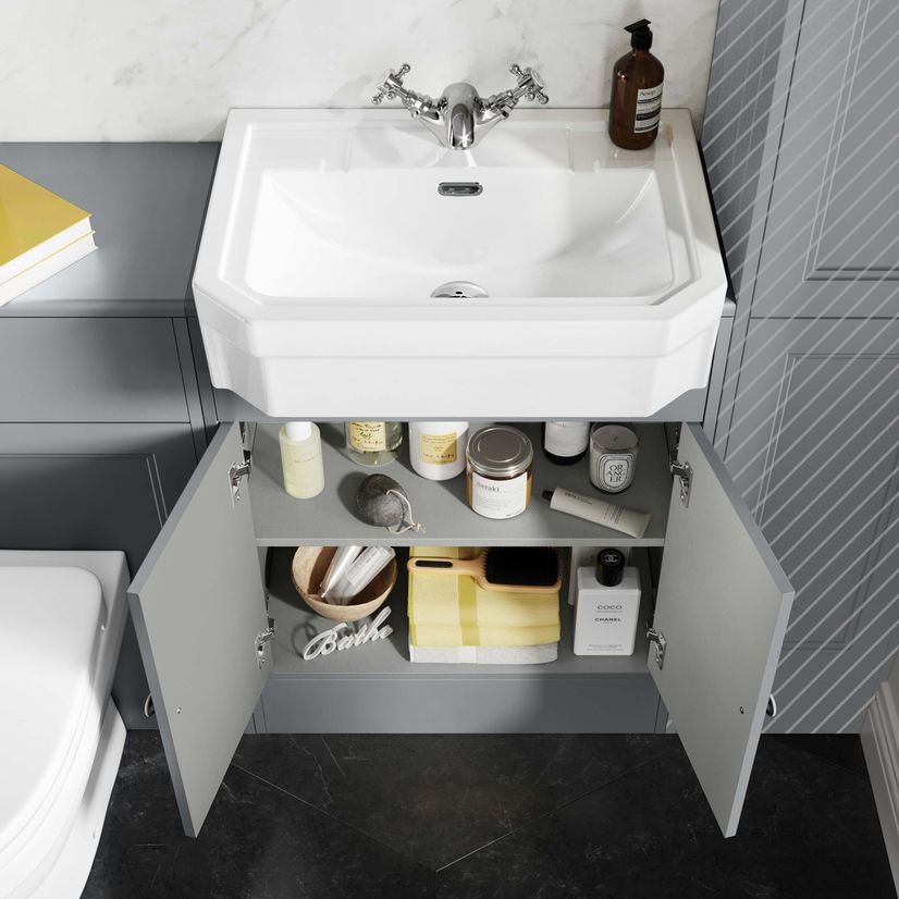 Monaco Dove Grey Combination Vanity Traditional Basin and Seattle Toilet 1200mm