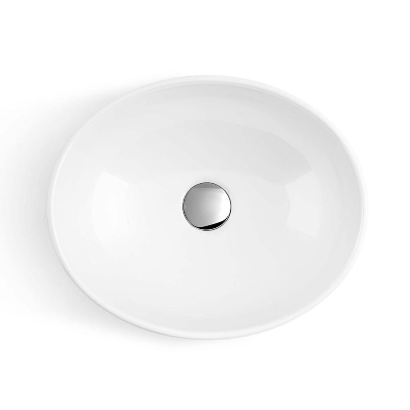 Lucia Chalk White Vanity with Marble Top & Oval Counter Top Basin 640mm