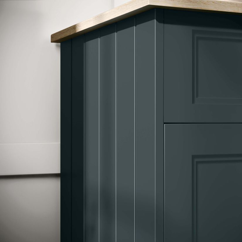 Lucia Inky Blue Cabinet with Oak Effect Top 1200mm - Excludes Counter Top Basins