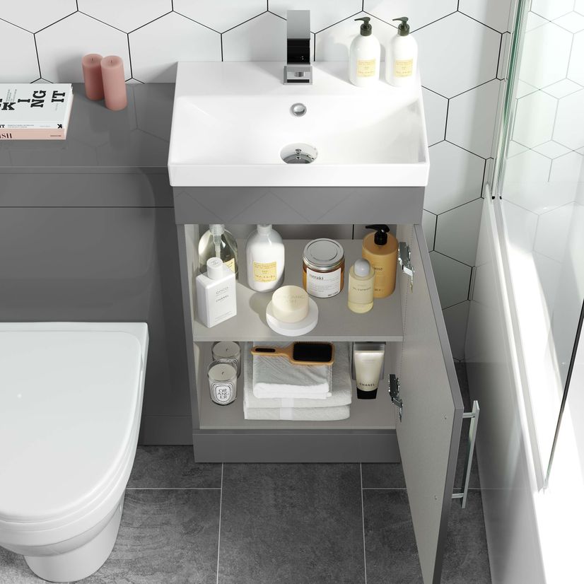 Avon Stone Grey Combination Vanity Basin and Seattle Toilet 950mm