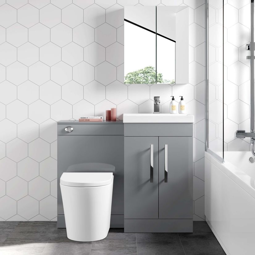 Avon Stone Grey Combination Vanity Basin and Boston Toilet 1000mm