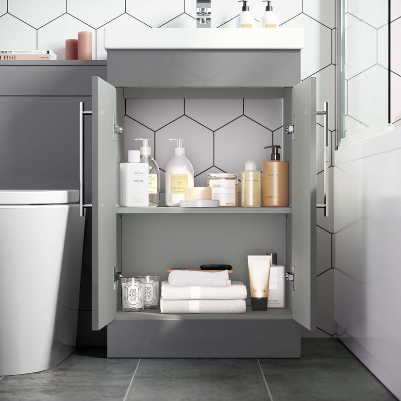 Avon Stone Grey Combination Vanity Basin and Boston Toilet 1000mm
