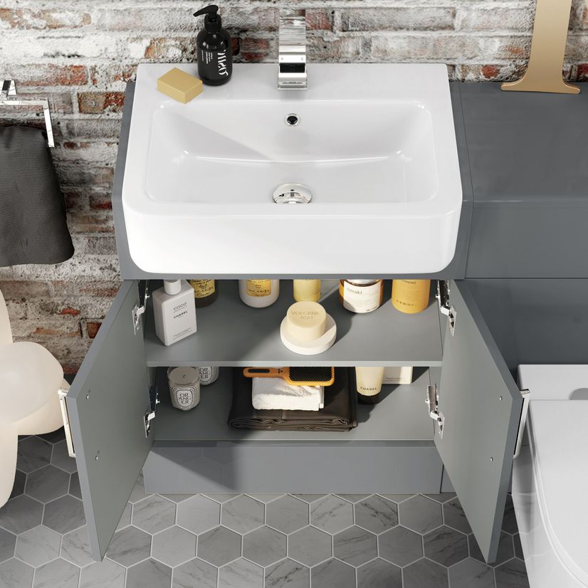 Harper Stone Grey Combination Vanity Basin and Boston Toilet 1200mm