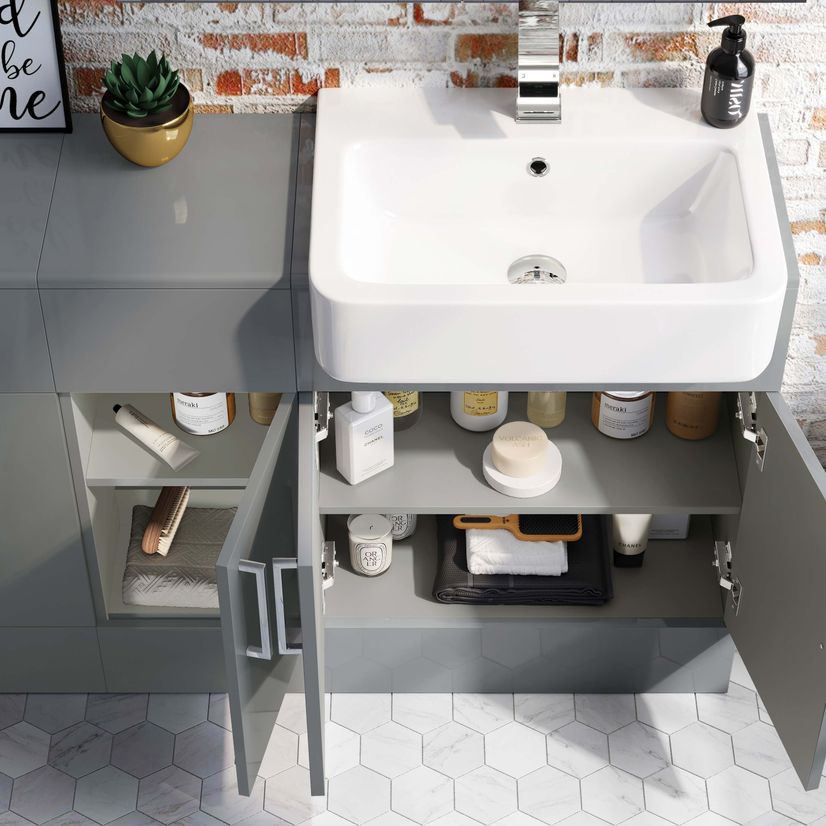 Harper Stone Grey Combination Vanity Basin and Boston Toilet 1500mm