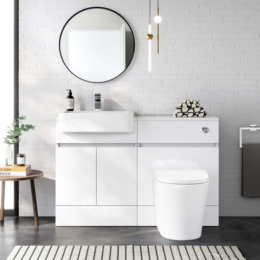 Foster Gloss White Combination Vanity Basin and Boston Toilet 1200mm