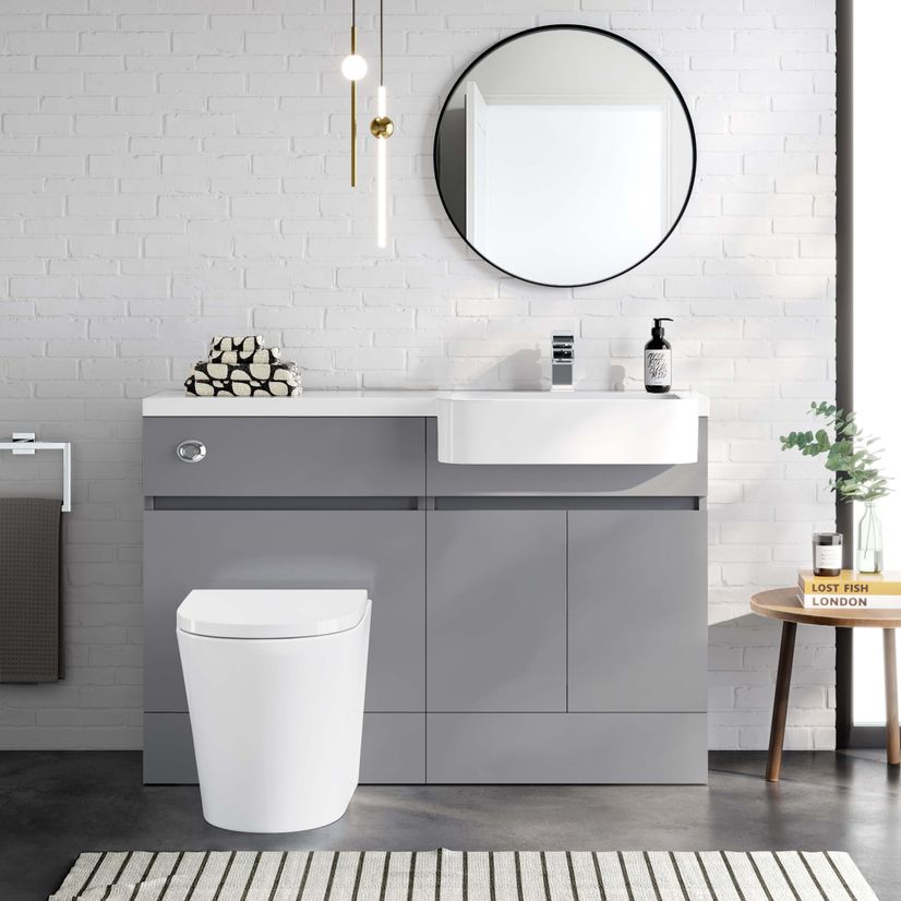 Foster Stone Grey Combination Vanity Basin and Boston Toilet 1200mm - Right Handed