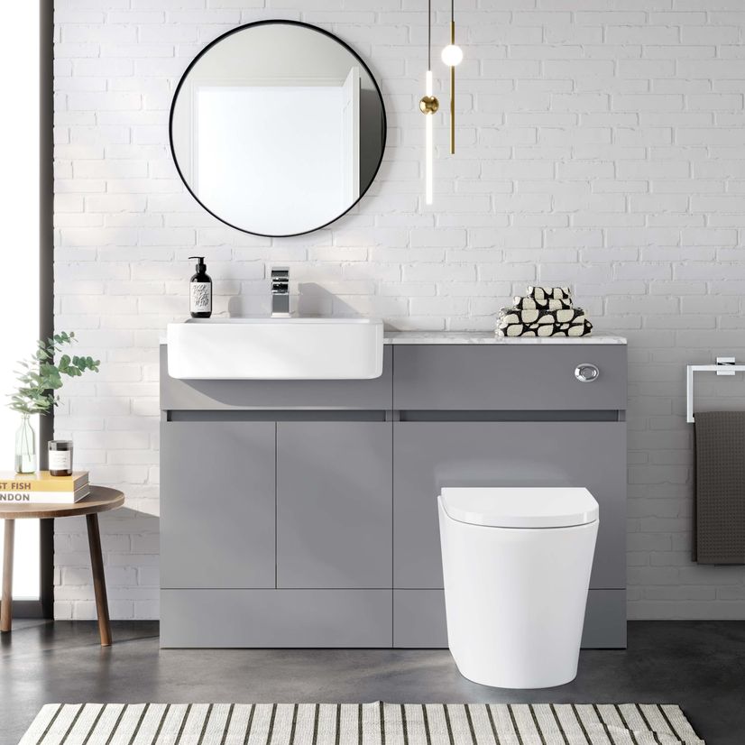 Foster Stone Grey Combination Vanity Basin with Marble Top & Boston Toilet 1200mm