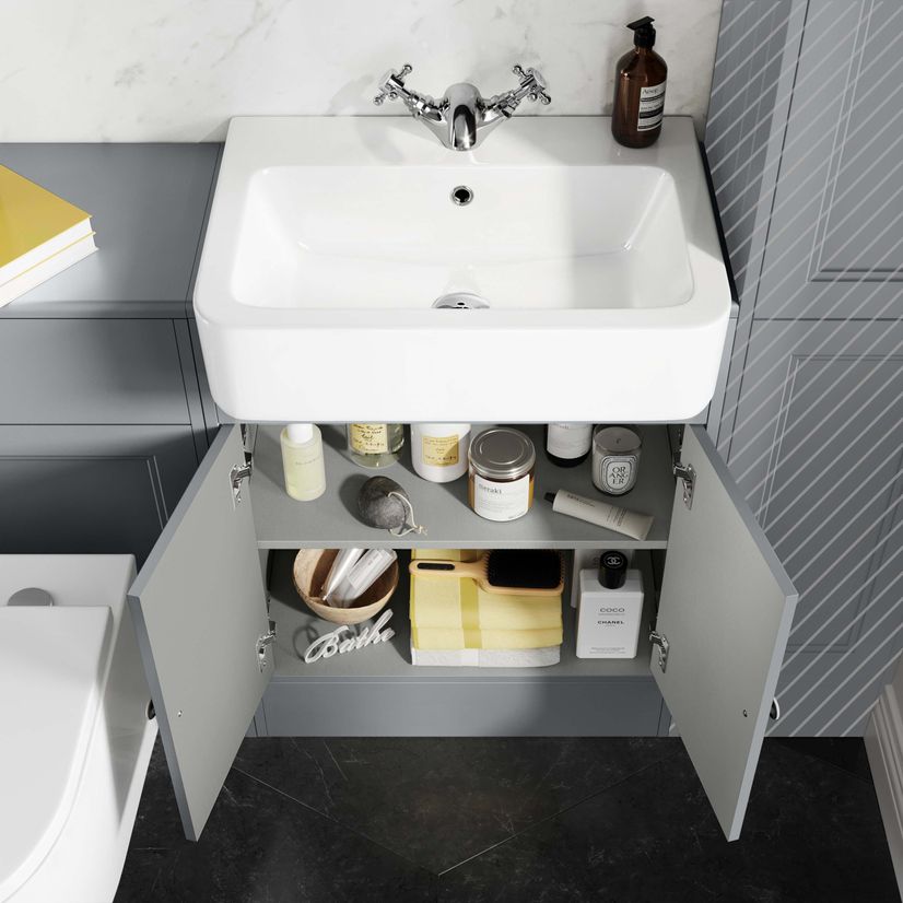 Monaco Dove Grey Combination Vanity Basin and Boston Toilet 1200mm
