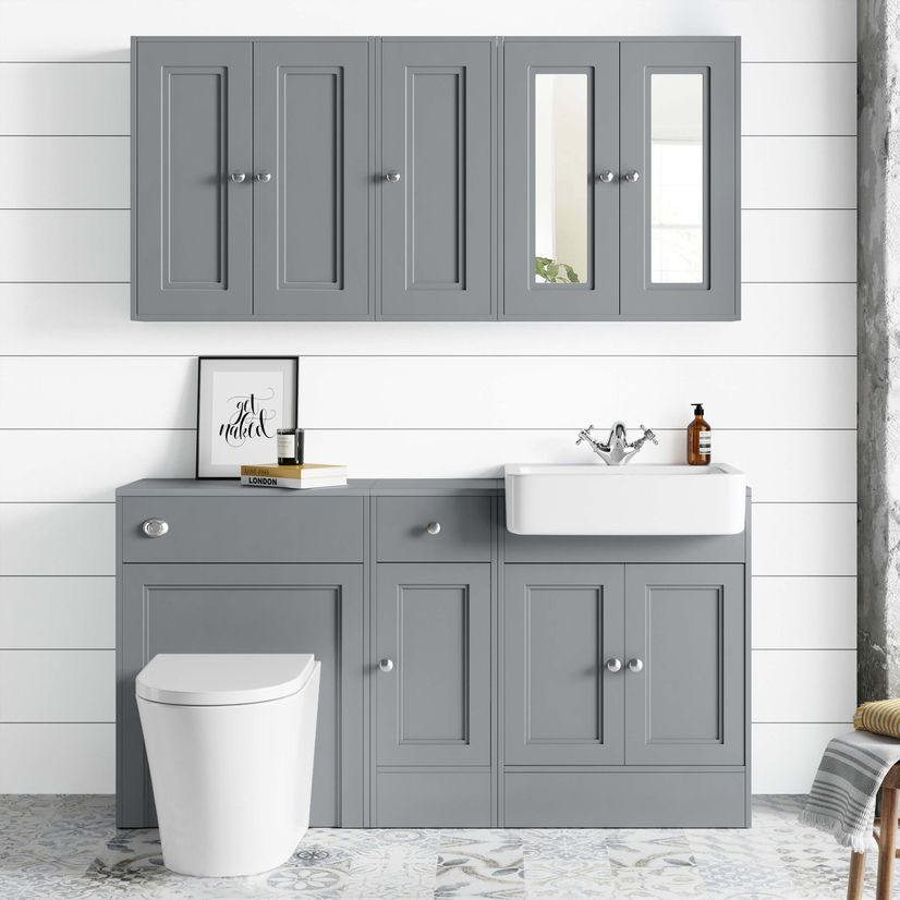 Monaco Dove Grey Combination Vanity Basin and Boston Toilet 1500mm
