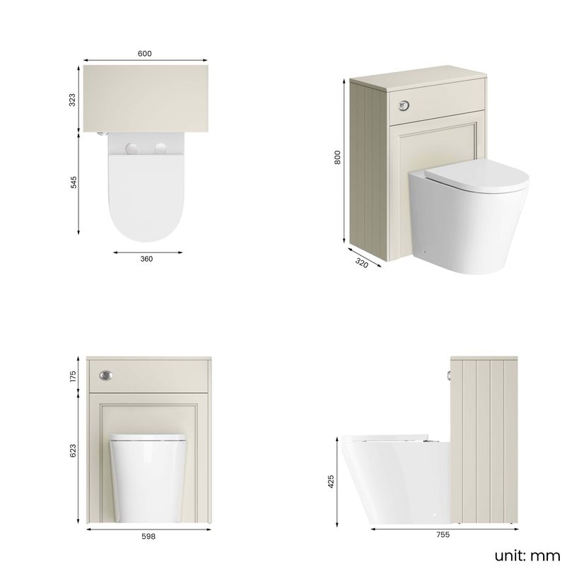 Traditional Chalk White Back To Wall Unit and Boston Toilet
