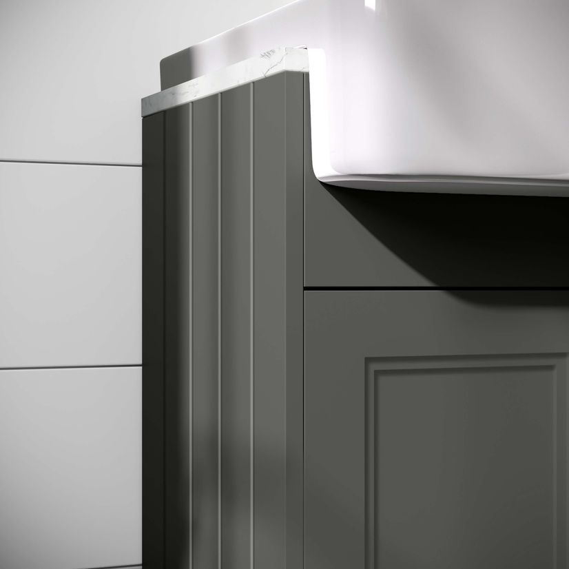 Monaco Graphite Grey Combination Vanity Basin with Marble Top and Boston Toilet 1500mm