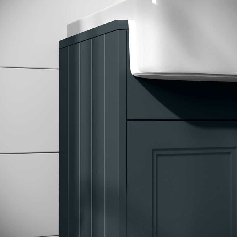 Monaco Inky Blue Basin Vanity and Back To Wall Unit 1200mm (Excludes Pan & Cistern)