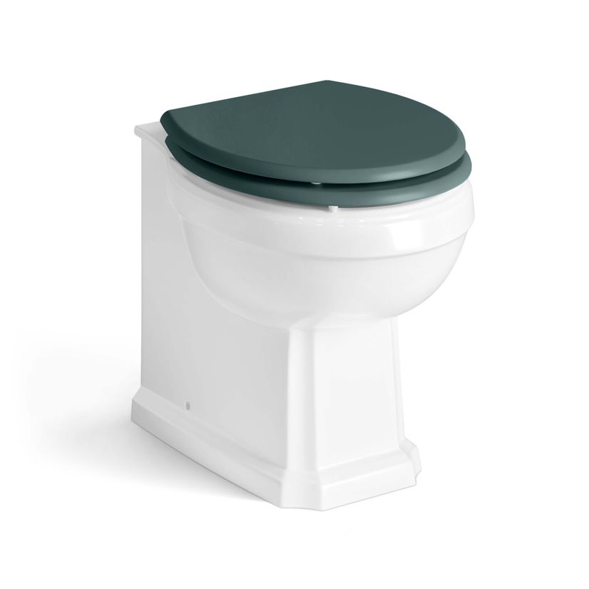 Monaco Midnight Green Combination Vanity Traditional Basin with Marble Top & Hudson Toilet with Wooden Seat 1200mm
