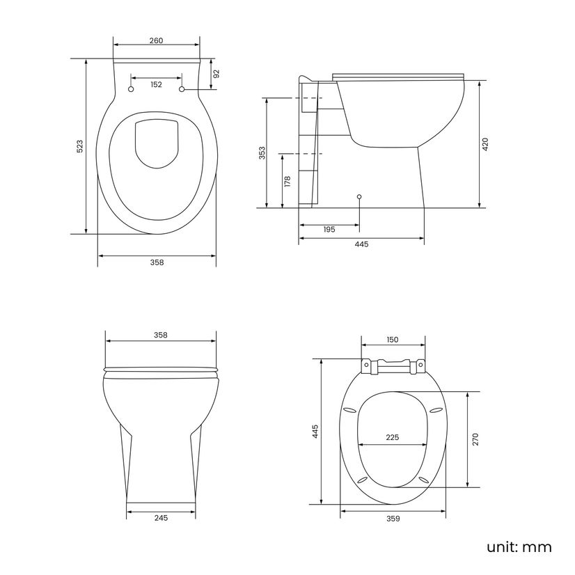 Quartz Gloss White Combination Vanity Basin and Austin Toilet 950mm - Black Accents