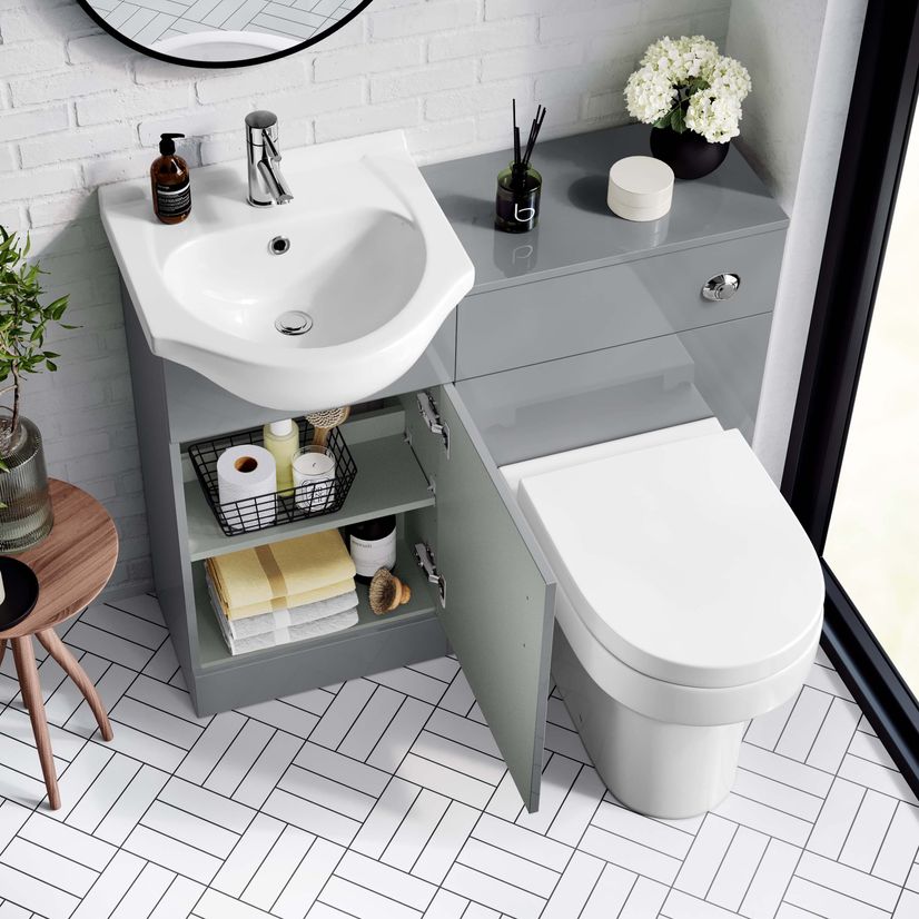 Quartz Stone Grey Combination Vanity Basin and Denver Toilet 950mm