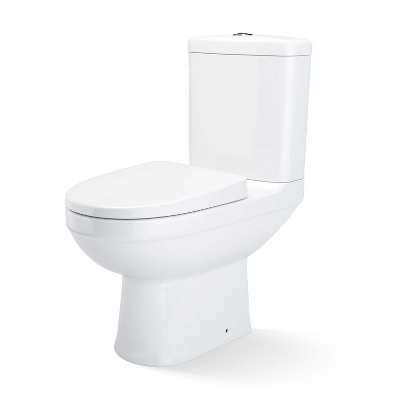 Quartz Gloss White Cloakroom Vanity with Semi Recessed Basin 400mm and Toilet Set