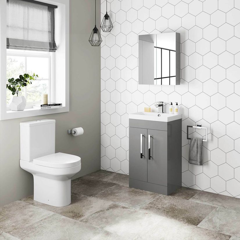 Avon Stone Grey Basin Vanity 500mm and Toilet Set