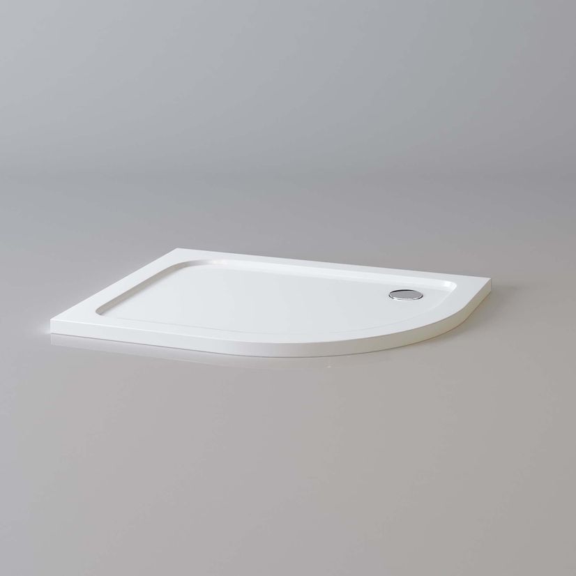 London Offset Quadrant Stone Shower Tray 1000x800mm - Right Handed