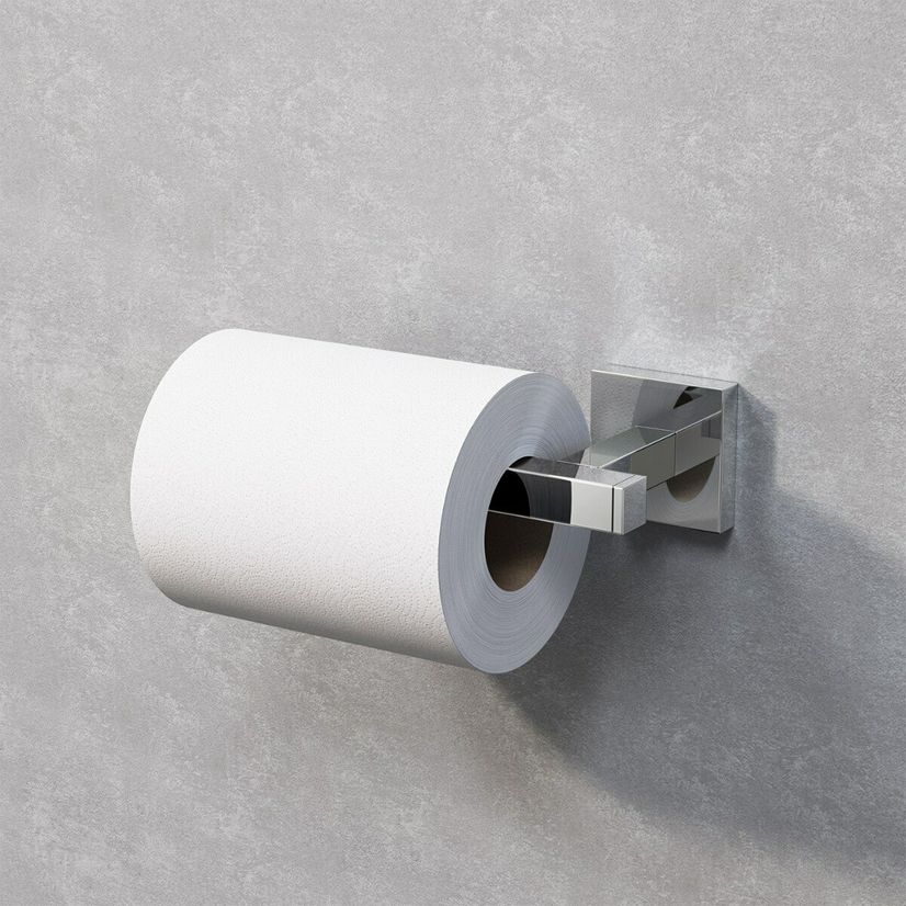 Chrome Square Toilet Roll Holder