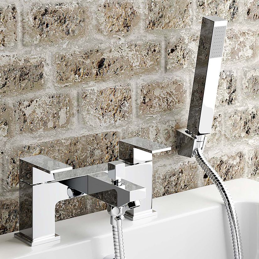 Lea Chrome Basin & Shower Bath Mixer Tap Set