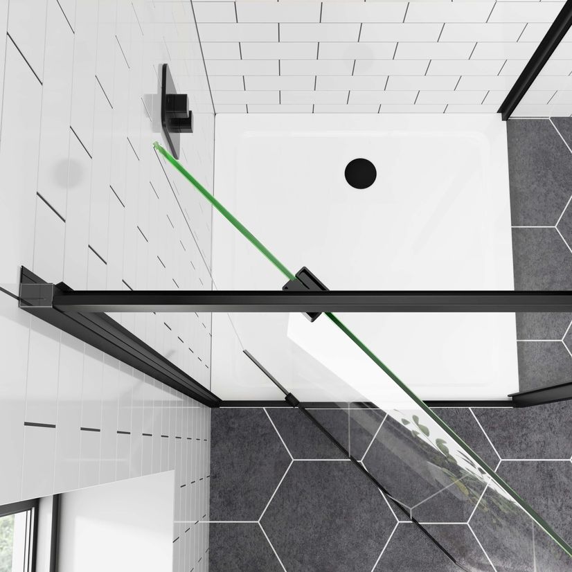 London Matt Black 6mm Pivot Shower Enclosure 900x900mm