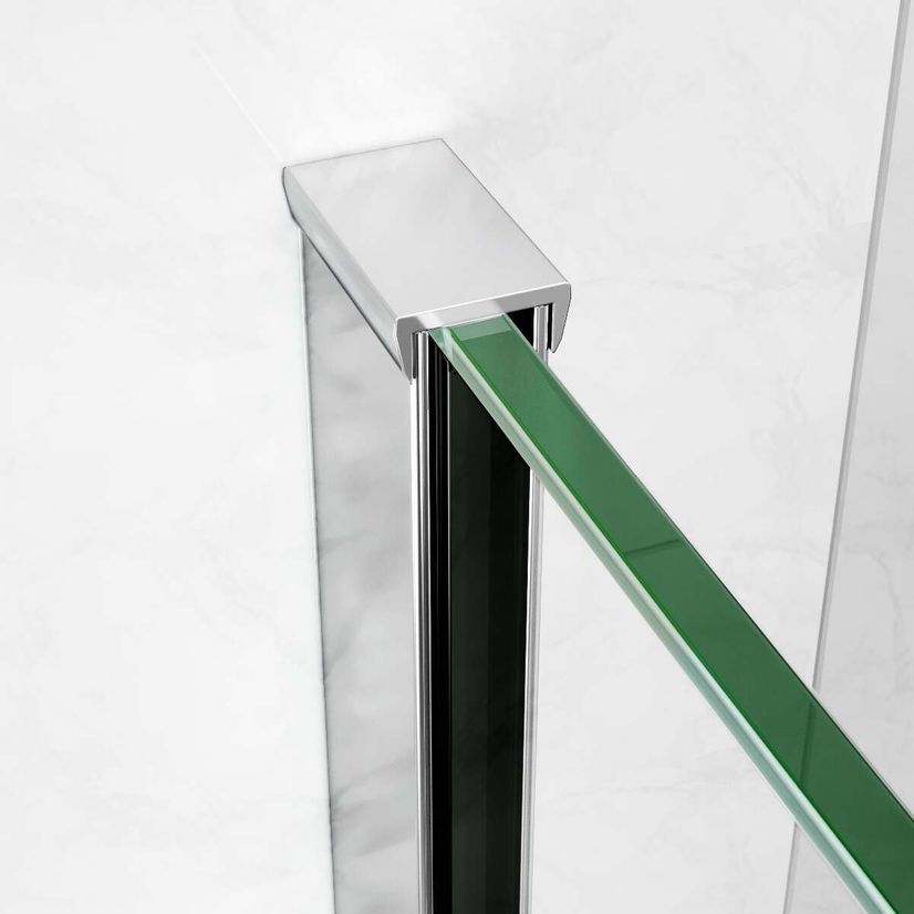 Copenhagen Easy Clean 8mm Wet Room Shower Glass Panel 1400mm & 250mm Return Panel