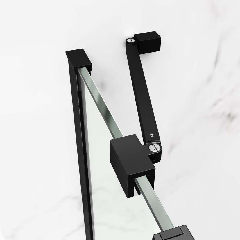 Vienna Matt Black Easy Clean 8mm Hinged Shower Enclosure 900x900mm