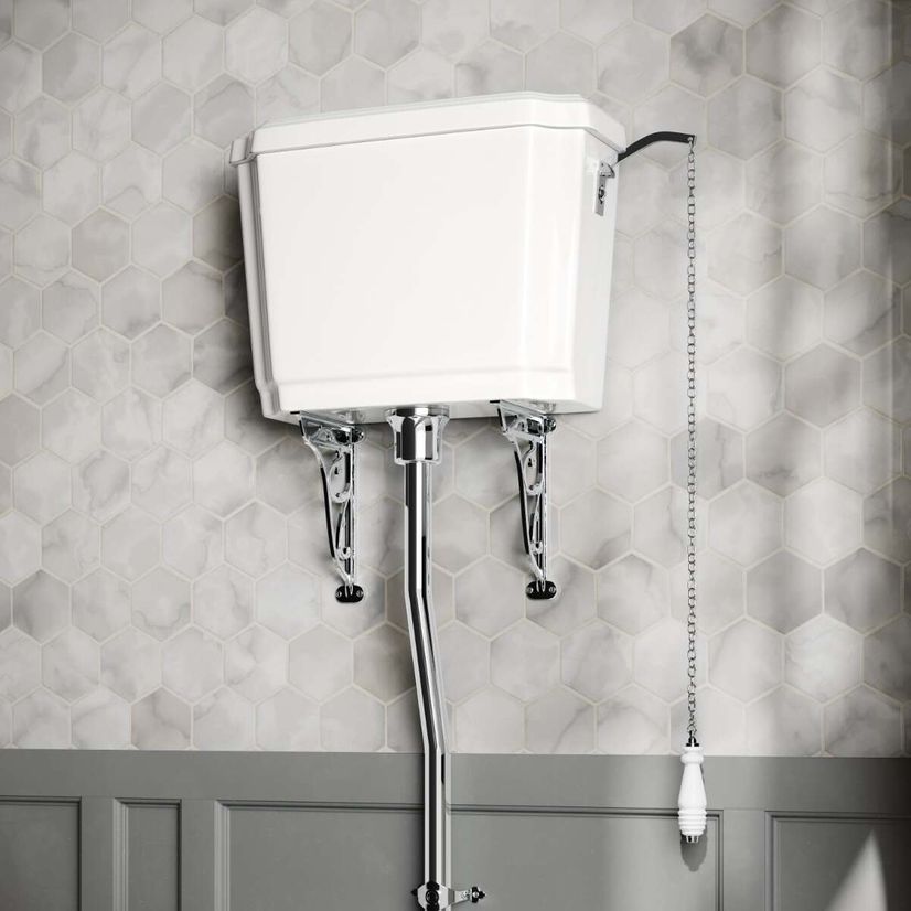 Hudson Traditional Toilet With High-level Cistern And Soft Close Seat
