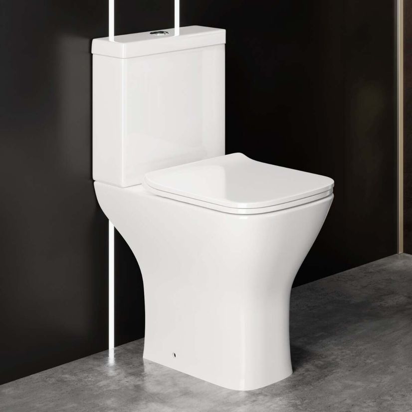 Atlanta Comfort Close Coupled Toilet With Soft Close Slim Seat