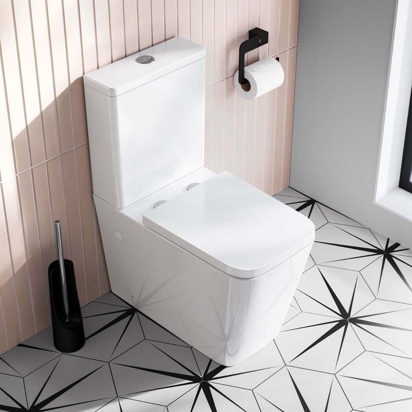 Nevada Rimless Close Coupled Toilet With Premium Soft Close Seat