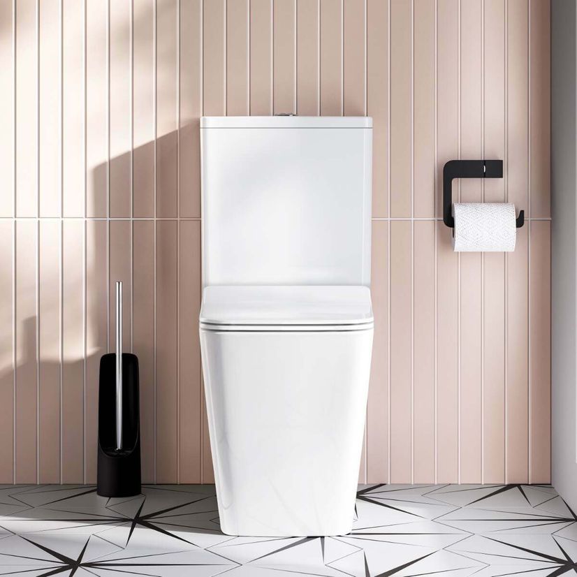 Nevada Rimless Close Coupled Toilet With Premium Soft Close Slim Seat