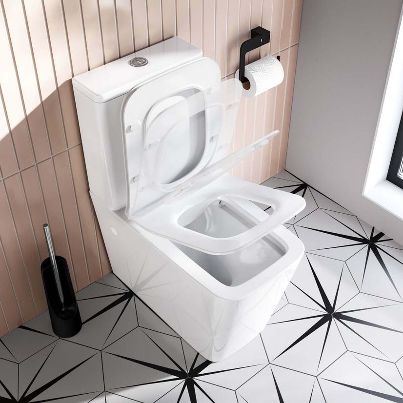 Nevada Rimless Close Coupled Toilet With Premium Soft Close Slim Seat