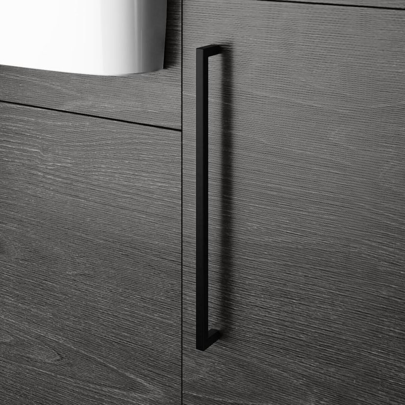 Harper Charcoal Elm Floor Standing Tall Cabinet Unit 1900x300mm - Black Touch