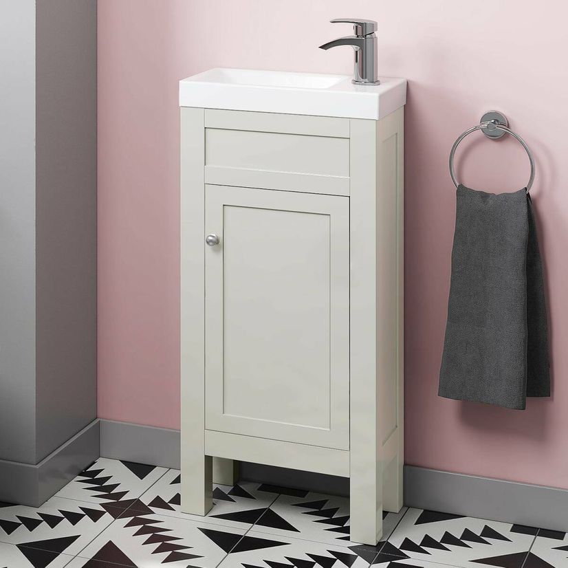 Bermuda Chalk White Cloakroom Basin Vanity 400mm