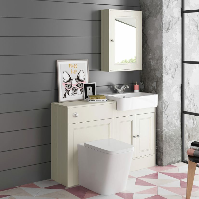 Monaco Chalk White Combination Vanity Basin And Nevada Toilet 1200mm