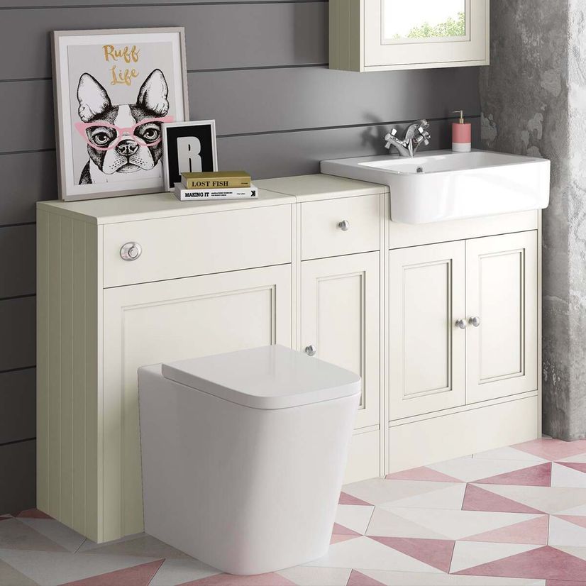 Monaco Chalk White Combination Vanity Basin And Nevada Toilet 1500mm